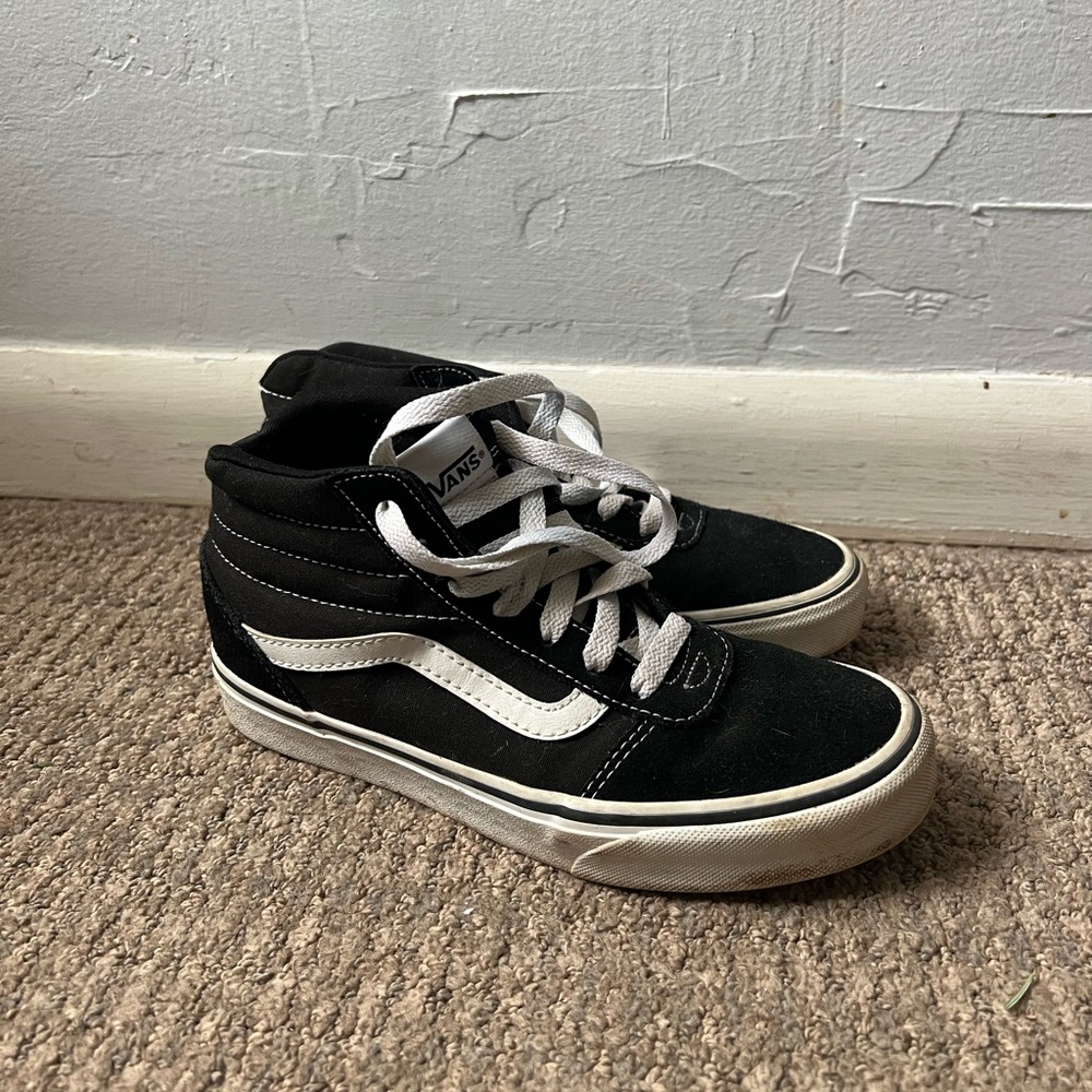 Vans Black and White High-Top Sneakers